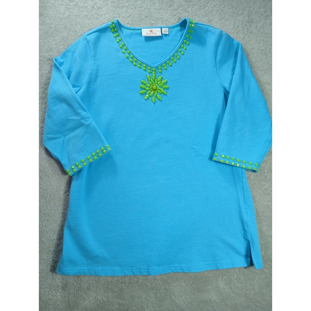 Y2K Quacker Factory top size S (seems like a Medium) gorgeous beading